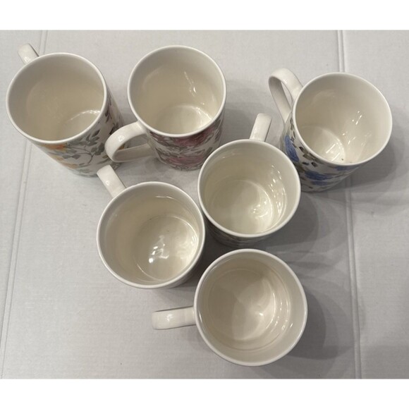 Home Essentials Roses Floral Tea Coffee Mug 12 Oz. Set of 6 Vintage EUC - Picture 13 of 15